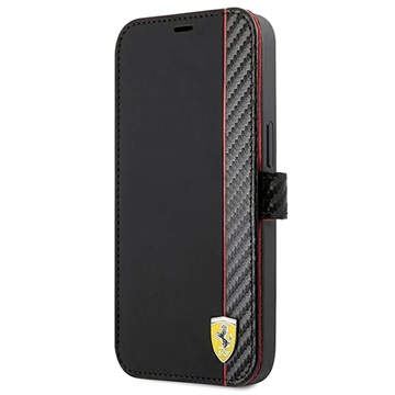Bilde av Ferrari On Track Carbon Stripe Iphone 13 Mini Lommebok-deksel - Svart