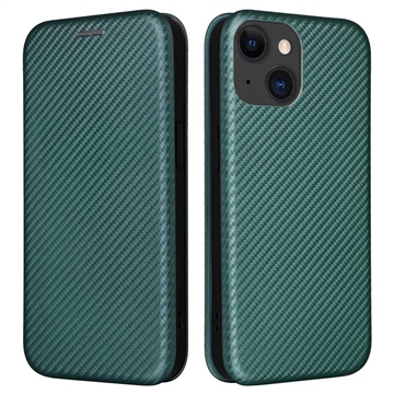 iPhone 15 Flip-deksel - Karbonfiber - Grønn