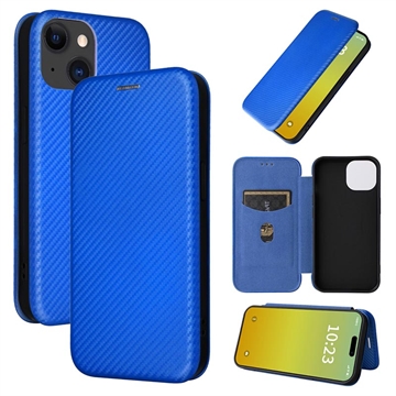 Bilde av Iphone 15 Plus Flip-deksel - Karbonfiber - Blå