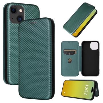 Bilde av Iphone 15 Plus Flip-deksel - Karbonfiber - Grønn