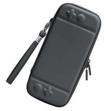 Beskyttelsesveske i ensfarget PU-lær for Nintendo Switch Støtsikker, bærbar oppbevaringsveske - grå