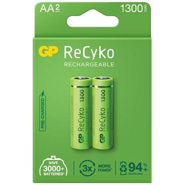 GP ReCyko 1300 Oppladbare AA-batterier 1300mAh - 2 stk.