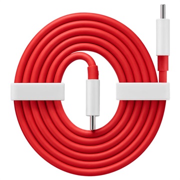 OnePlus Warp Charge USB Type-C Kabel 5481100047 - 1m - Rød / Hvit