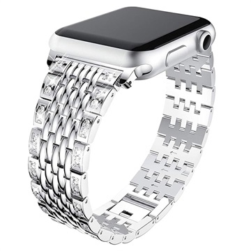 Apple Watch Series 9/8/SE (2022)/7/SE/6/5/4/3/2/1 Glam Klokkereim - 41mm/40mm/38mm - Sølv