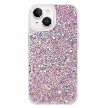 Bilde av Iphone 15 Glitter Flakes Tpu-deksel - Rosa