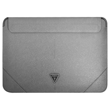 Guess Saffiano Saffiano Triangle Logo Laptop Sleeve - 16 - Sølv