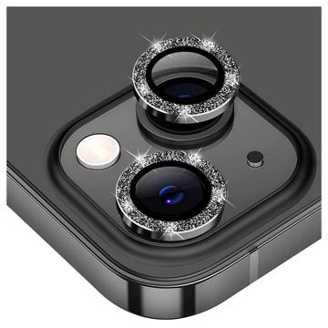 Hat Prince Glitter iPhone 14/14 Plus Kamera Linse Beskyttelse - Svart