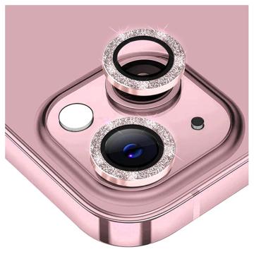Hat Prince Glitter iPhone 14/14 Plus Kamera Linse Beskyttelse - Rosa