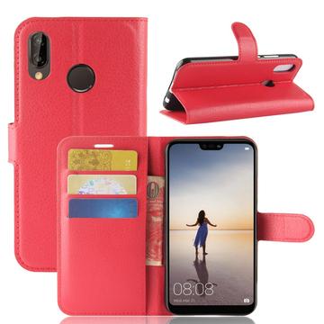 Huawei P20 Lite Lommebok-deksel med Magnetisk Lukning - Rød