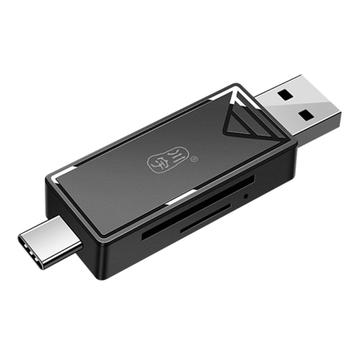 KAWAU C351 USB 3.0 høyhastighets type C + USB SD / TF-kortleser bærbar OTG-adapter
