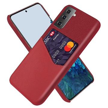 KSQ Samsung Galaxy S21+ 5G Deksel med Kort Lomme - Rød