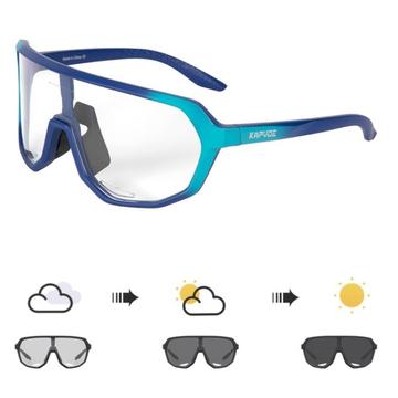 KV FlexRide fotokromatiske sykkelbriller med klar linse - blå