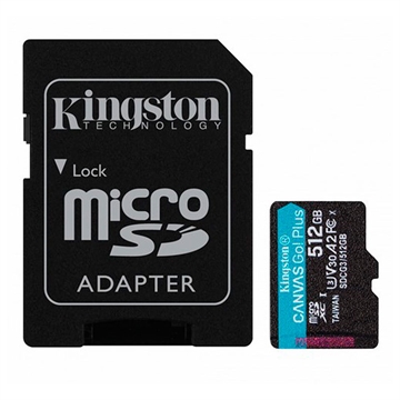 Bilde av Kingston Canvas Go Plus Microsdxc Minnekort - Sdcs2/512gb - 512gb