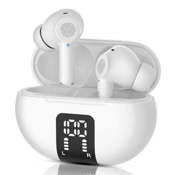 M10 Multiple Languages Translation Earphones Wireless Bluetooth Smart Voice Translator Headset - hvit