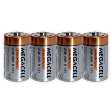 Megacell Powerful LR20/D alkaliske batterier - 4 stk.
