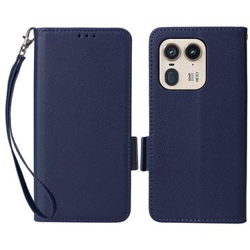 Motorola Edge 50 Ultra Lommebok-deksel med Magnetisk Lukning - mørkeblå
