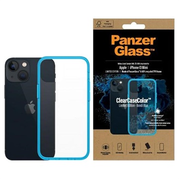 PanzerGlass ClearCase iPhone 13 Mini Antibakteriell Deksel (Åpen Emballasje - Tilfredsstillende) - Blå / Klar