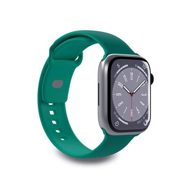 Apple Watch Series 9/8/SE (2022)/7/SE/6/5/4/3/2/1 Puro Icon Silikonreim - 41mm/40mm/38mm - Mørkegrønn