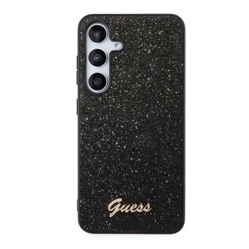 Samsung Galaxy S24+ Guess Glitter Flakes Metal Logo Hybrid-deksel - Svart