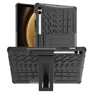 Samsung Galaxy Tab S9 FE+ Anti-Slip Hybrid-deksel med Stativ - Svart