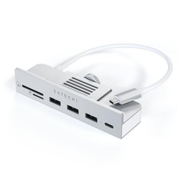 Satechi 6-i-1 USB-C-klemmehub for iMac 24 (2021) - Silver