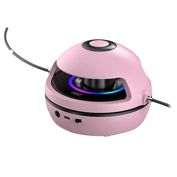 Hoppetaumaskin med Bluetooth-høyttaler og LED-lys - Rosa