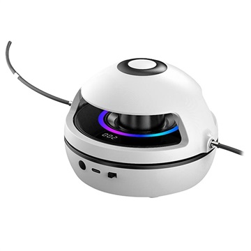 Bilde av Hoppetaumaskin Med Bluetooth-høyttaler Og Led-lys - Hvit