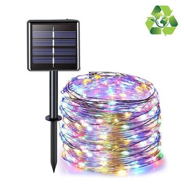 Solar Vanntett IP67 LED Stry Fairy Lampe - 12m - Fargerik