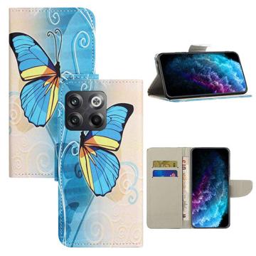 Style-serien OnePlus 10T/Ace Pro Lommebok-deksel - Blå sommerfugl