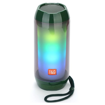 T&G TG643 Bærbar Bluetooth-høyttaler med LED-Lys - Grønn