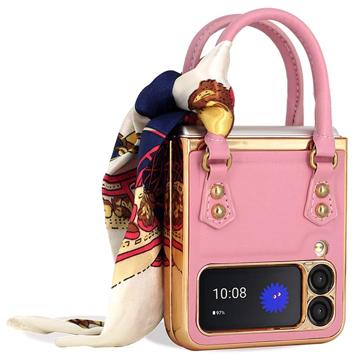 Trendy Handbag Series Samsung Galaxy Z Flip4 Deksel - Rosa