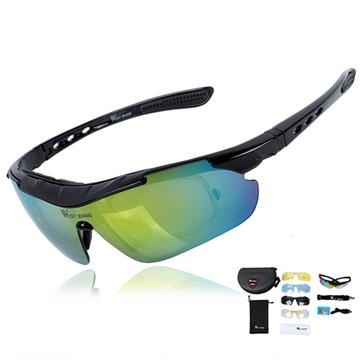 WEST BIKING Motorsykkel Sykkelbriller Multilayer Mirror Lens Powersports Solbriller Goggles - Svart