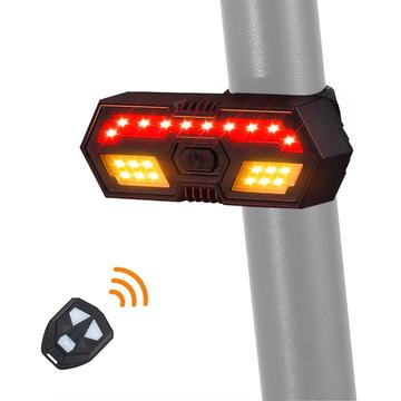 WEST BIKING YP0701314 LED-baklykt for sykkel Sykkelhorn Blinklys Advarsel baklykt med fjernkontroll