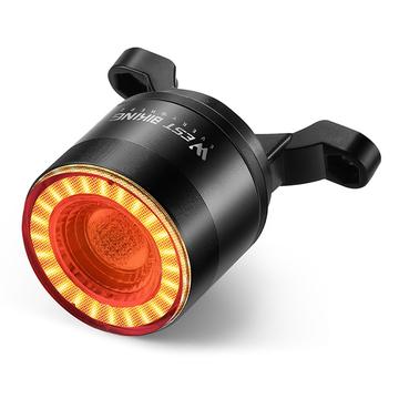 WEST BIKING YP0701420 Smart sensing sykkellys med fargerik LED MTB-baklykt og varsellampe