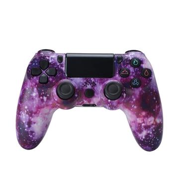 Trådløs spillkontroller Gamepad for PS4 Game Joystick med høyttaler og stereohodesettkontakt - Purple Starry Sky