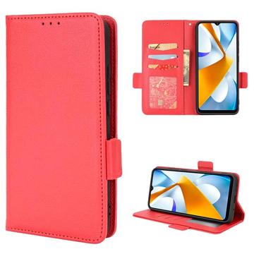 Xiaomi Poco C40 Lommebok-deksel med Magnetisk Lukning - Rød