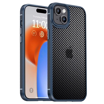 Bilde av Iphone 15 Ipaky Hybrid-deksel - Karbonfiber - Blå