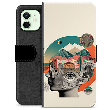 iPhone 12 Premium Lommebok-deksel - Abstrakt Collage