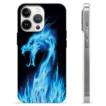 Bilde av Iphone 13 Pro Tpu-deksel - Blå Flamme Drage