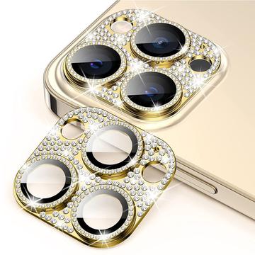 iPhone 15 Pro/15 Pro Max Hat Prince Glitter Kamera Linse Beskyttelse - Gull