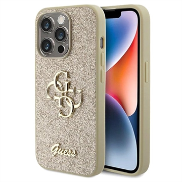 Bilde av Iphone 15 Pro Guess Fixed Glitter 4g Metal Logo Deksel - Gull