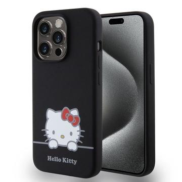 Bilde av Iphone 15 Pro Hello Kitty Daydreaming Liquid Silikondeksel - Svart