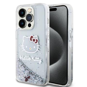 Bilde av Iphone 15 Pro Hello Kitty Liquid Glitter Charms-deksel - Gjennomsiktig