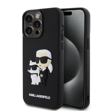 Bilde av Iphone 15 Pro Max Karl Lagerfeld 3d Rubber Karl & Choupette Nft Case - Black