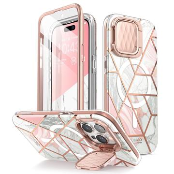 iPhone 15 Pro Max Supcase Cosmo Mag hybriddeksel - rosa marmor