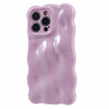 iPhone 15 Pro Max Wavy Edge Candy Bubbles TPU-deksel - lys lilla
