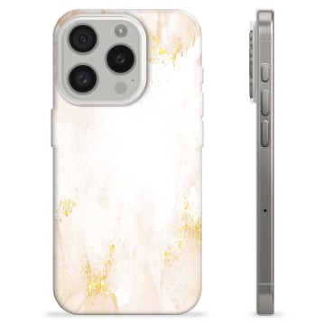 iPhone 15 Pro TPU-deksel - Gylden Perlemarmor
