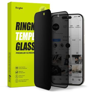 Bilde av Iphone 15 Ringke Tg Privacy Skjermbeskytter I Herdet Glass - Svart Kant