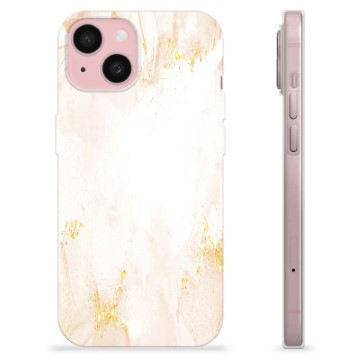 iPhone 15 TPU-deksel - Gylden Perlemarmor