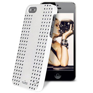 iPhone 5 / 5S / SE Puro Rock Round Studs Deksel (Åpen Emballasje - Utmerket) - Hvit